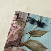 カスタム ヴィンテージ ブルーとホワイト フラワー ブライズメイド  ビーチタオル (インサイチュ)