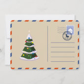 カスタム ヴィンテージ レトロ クリスマス ツリー シーズン グリーティング (正面)