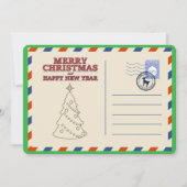 カスタム ヴィンテージ レトロ クリスマス ツリー シーズン グリーティング (正面)