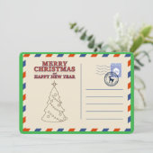 カスタム ヴィンテージ レトロ クリスマス ツリー シーズン グリーティング (スタンド正面)