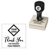 カスタム ヴィーガンビジネス ロゴ サンクス ラバースタンプ (押印)