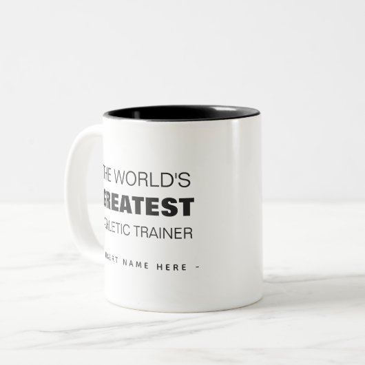 カスタム,世界最大の運動指導員 ツートーンマグカップ (正面左)