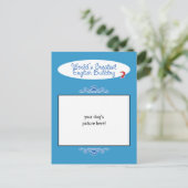 カスタム!世界最高の英語のブルドッグ ポストカード (スタンド正面)