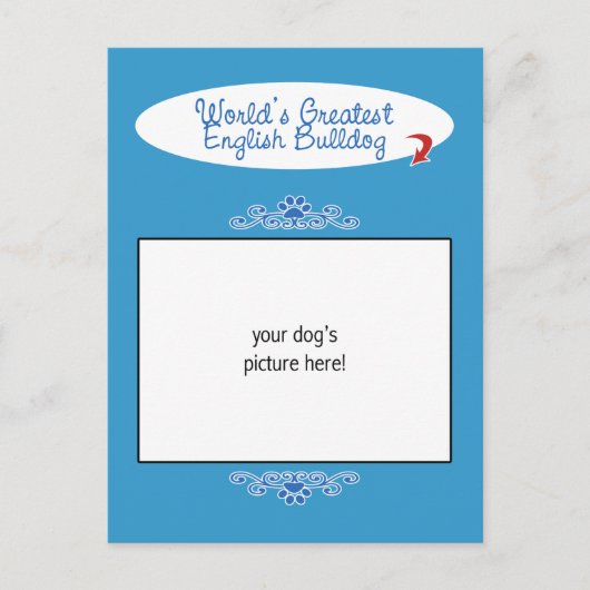 カスタム!世界最高の英語のブルドッグ ポストカード (正面)