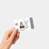 カスタム 企業 従業員 写真 名前 バーコード ロゴ ID バッジ (手持ち)