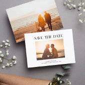 カスタム |写真はっきりしたフレームのモダン文字 セーブザデート