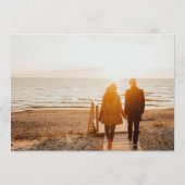 カスタム |写真はっきりしたフレームのモダン文字 セーブザデート (裏面)