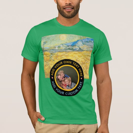 カスタム 写真+テキスト – ゴッホ アート 誕生日 祝日 Tシャツ (正面)