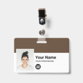 カスタム – 写真、バーコード、ロゴ、名前 バッジ (正面 （クリップ付）)