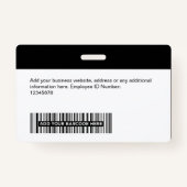 カスタム – 写真、バーコード、ロゴ、名前 バッジ (裏面)