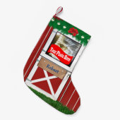 カスタム（写真）バーンドアストッキング スモールクリスマスストッキング (正面 (吊り時))