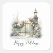 カスタム 冬のワンダーランド クリスマス ギフト ステッカー (正面)