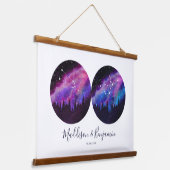 カスタム〔占星術の〕十二宮図カップル占星術 吊り下げ型タペストリー (傾斜あり)