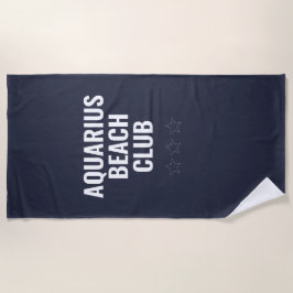 カスタム〔占星術の〕十二宮図サインシンプルブルービーチモダンタオル ビーチタオル