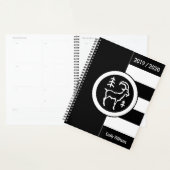 カスタム〔占星術の〕十二宮図サイン山羊座白黒 プランナー手帳 (ディスプレー)