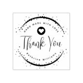 カスタム |可愛いハートエレガントありがとうゴム印 ラバースタンプ (インプリント)