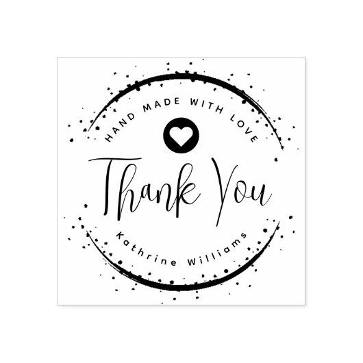 カスタム |可愛いハートエレガントありがとうゴム印 ラバースタンプ