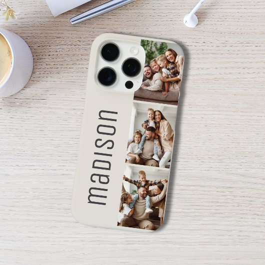 カスタム 名前 テキスト 3 写真コラージュ Case-Mate iPhoneケース