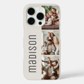カスタム 名前 テキスト 3 写真コラージュ Case-Mate iPhoneケース (裏面)
