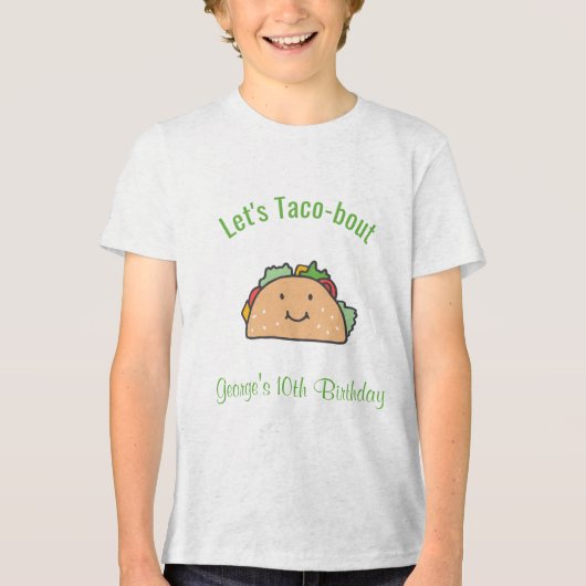 カスタム 名前 年齢 誕生日 タコス トライブレンドTシャツ (正面)