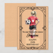カスタム 名前 番号 テキスト サッカー女子 誕生日 シーズンカード (正面/裏面)