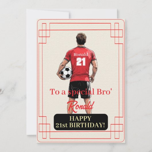 カスタム 名前 番号 テキスト サッカー男子 誕生日 シーズンカード (正面)