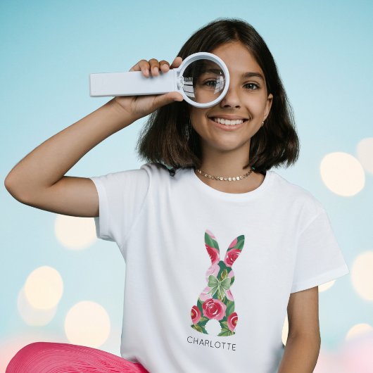 カスタム 女の子 イースター バニー Tシャツ