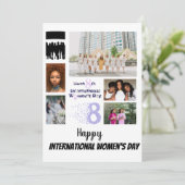 カスタム 女性の日 8 枚の写真 コラージュ   招待状 (スタンド正面)