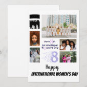 カスタム 女性の日 8 枚の写真 コラージュ   招待状 (正面/裏面)
