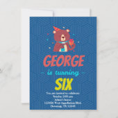 カスタム 子ども 熊 プレゼント カートゥーン 誕生日 招待状 (正面)