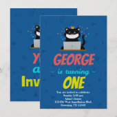 カスタム 子供 ブラックパンサー マスク カートゥーン 誕生日招待状 招待状 (正面/裏面)