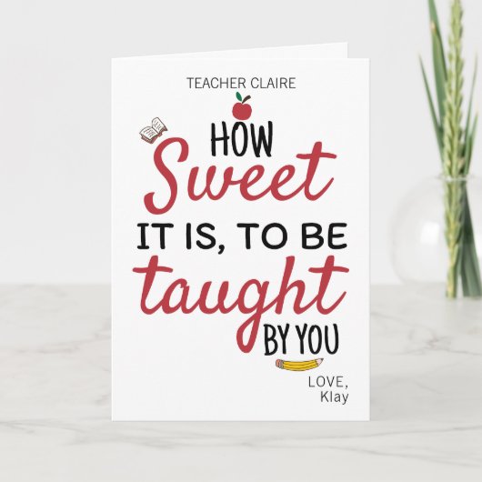 カスタム 学校の先生 感謝 なんて素敵なの カード (正面)