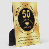 カスタム, 安価な50周年結婚記念日のギフト フォトプラーク (側面)
