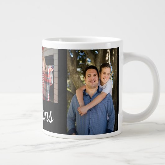 カスタム.家族写真。 ジャンボコーヒーマグカップ (右)