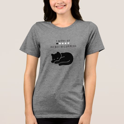 カスタム 寝起きの悪い猫のインテリア 女性用 トライブレンドＴシャツ (正面)