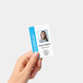 カスタム 従業員写真 青 白 医療用ID 青 バッジ (手持ち)