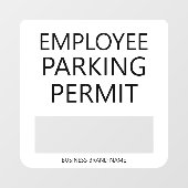カスタム 従業員居住者駐車許可証 ビジネス ウィンドウサイン (シート)