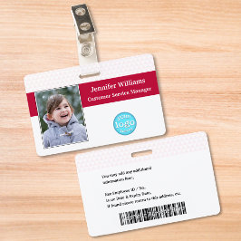 カスタム 従業員 スタッフ名 写真 ロゴ バーコード ID バッジ