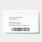 カスタム 従業員 スタッフ ロゴ フォト バーコード 名前 ID バッジ (裏面)
