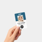 カスタム 従業員 - 写真, バーコード, ロゴ, 名前バッジ バッジ (手持ち)