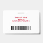 カスタム 従業員 写真 バーコード ロゴ 名前 企業 バッジ (裏面)