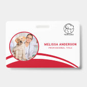 カスタム 従業員 写真 バーコード ロゴ 名前 企業 バッジ (正面)