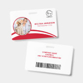 カスタム 従業員 写真 バーコード ロゴ 名前 企業 バッジ (正面＆裏面)