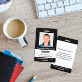 カスタム 従業員 写真 ブラック ホワイト 医療用 ID カード バッジ