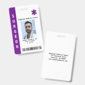 カスタム 従業員 写真, 名前, バーコード, ロゴ バッジ (正面&裏面)