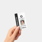 カスタム 従業員 写真, 名前, バーコード, ロゴ バッジ (手持ち)