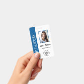 カスタム 従業員 写真 青 白 医療用ID 青 バッジ (手持ち)