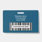 カスタム 従業員 写真 ID バーコード ロゴ 名前 バッジ (裏面)