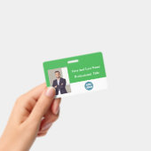 カスタム 従業員 ID バッジ - 名前、写真、バーコード (手持ち)