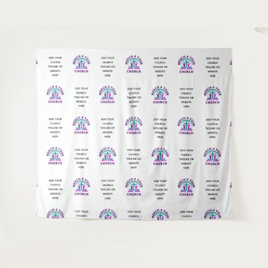 カスタム 教会用品 ロゴ 背景 タペストリー (正面(横))